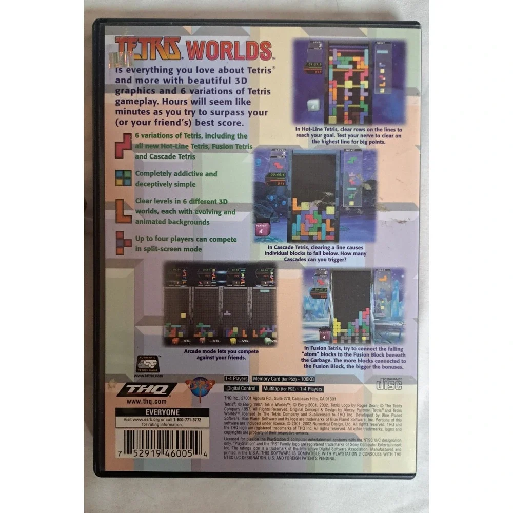 Tetris Worlds Sony PlayStation 2 PS2 Complete CIB Tested With Manual THQ